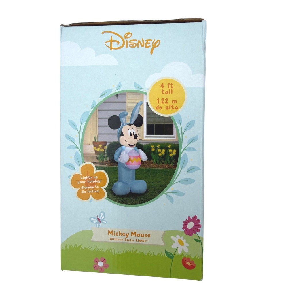 Disney Mickey Mouse‎ Airblown Easter Lights Inflatable 4ft Tall Bunny Suit Egg - Picture 2 of 5
